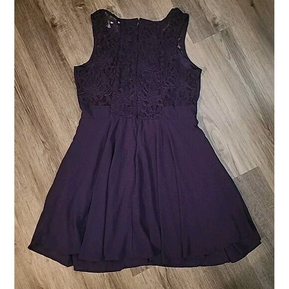 Mark Purple Dress XL Lace Above Knee Length  Fit Flare Lined - Picture 2 of 11